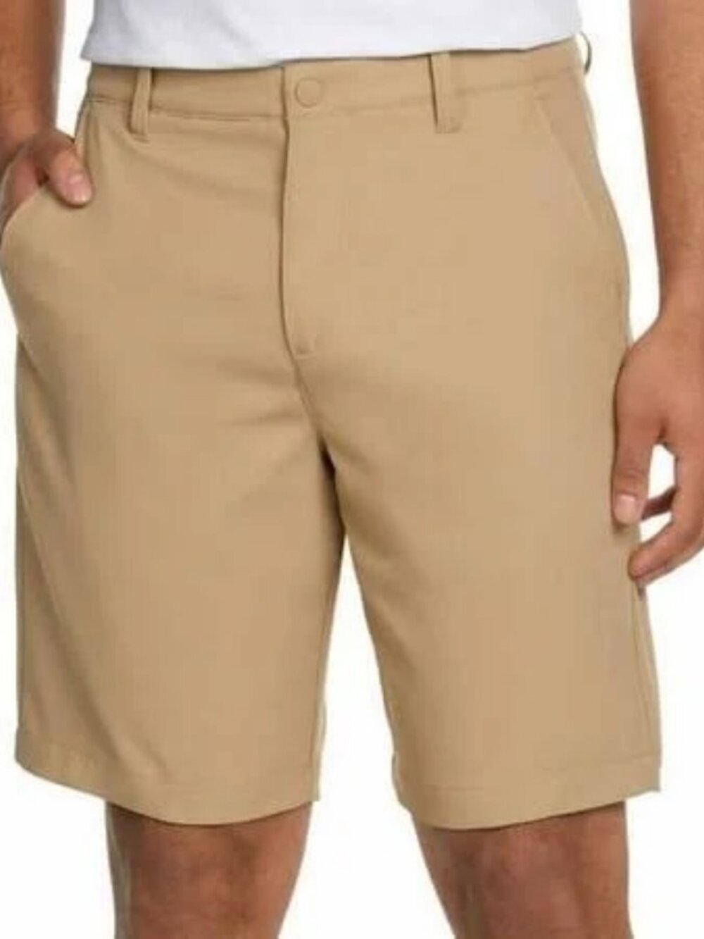 NEW Kirkland Signature Men's Performance 8.5" Short NWT 34 Tan Stretch UPF50+